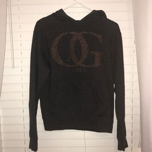 Size M Dark Grey and Cheetah Print Obey Sweatshirt